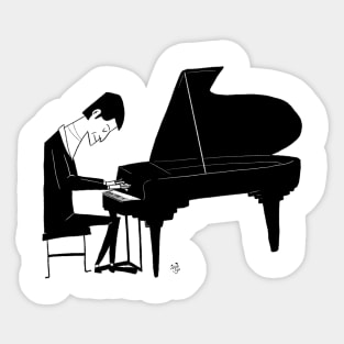 Elegant Piano Man Sticker